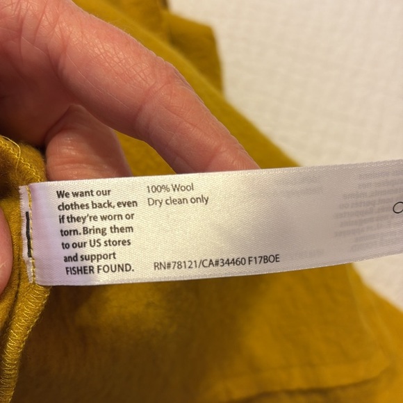 Eileen Fisher mustard yellow open front jacket.  Size M - Picture 9 of 9